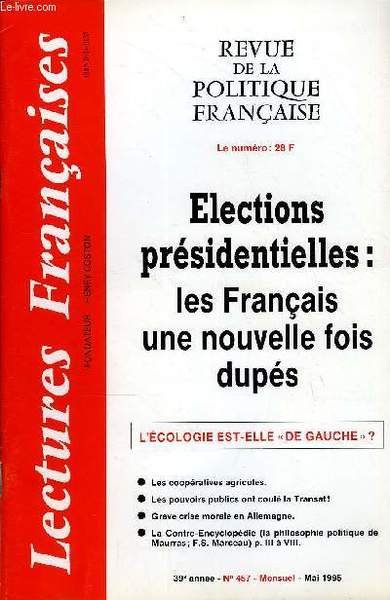 LECTURES FRANCAISES N� 457 - ELECTION PRESIDENTIELLES : LES FRANCAIS …