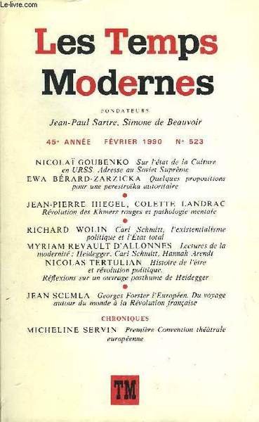 LES TEMPS MODERNES N° 523 - NICOLAI GOUBENKO Sur l’état … | Immagine principale