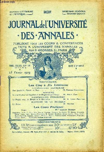 JOURNAL DE L'UNIVERSITE DES ANNALES ANNEE SCOLAIRE 1908-1909 N°5 - … | Immagine principale
