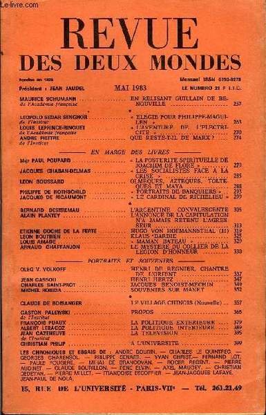 REVUE DES DEUX MONDES N�5 - MAURICE SCHUMANN de l�Acad�mie …