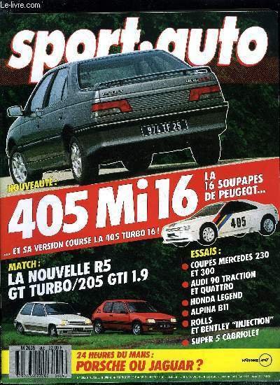 SPORT AUTO N� 305 - Grand prix de Saint Marin, Grand prix de belgique, La colonne d'Ayrton Senna, Adrian Campos, Le Tour de Corse, Pr�sentation des prochaines 24 heures du Mans, Les 1000 km de Silverstone, Formule 3000 Spa