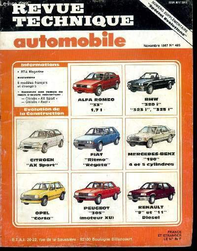 REVUE TECHNIQUE AUTOMOBILE N° 485 - Evolution de la construction …