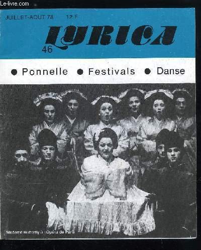 Lyrica n° 46 - Entretien avec Jean Pierre Ponnelle, Saint-Saëns, …
