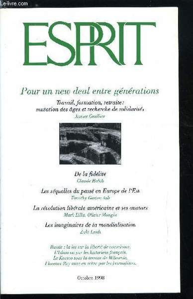 Esprit n° 246 - Pour un new deal entre générations …
