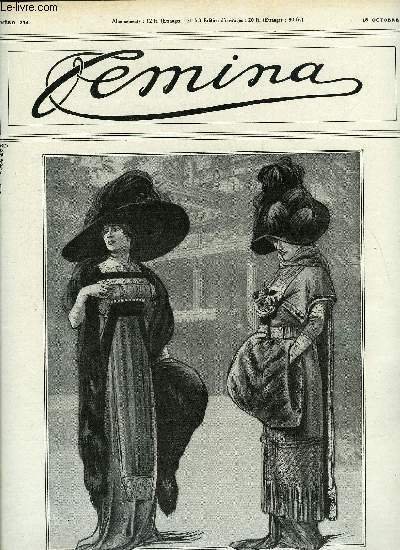 Femina n� 234 - Que portera-t-on cet hiver ? par Marie Anne L'Heureux, Les premiers chapeaux d'automne et d'hiver, Quelques opinions sur la mode par Marcel Pr�vost, La chanson du carillon par Camille Lemonnier, La beaut� a-t-elle fait banqueroute ?