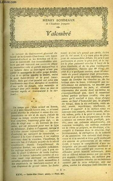 Lisez moi - nouvelle série - n° 201 - Valombré par Henry Bordeaux, Le refuge par Edouard de Keyser, La conquête de Jérusalem (III) par Myriam Harry, Une femme sure par Henri Lavedan, Le jet d'eau par Henri de Régnier, La dernière déesse par Claude Farrère