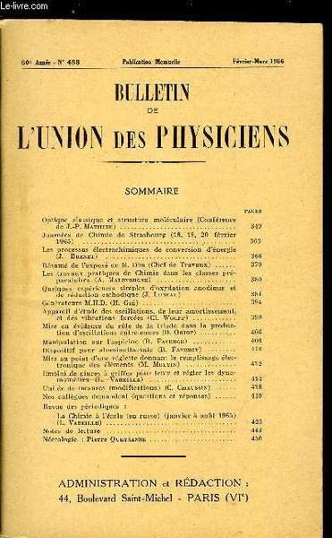 Bulletin de l'union des physiciens n 488 - Optique classique et ...