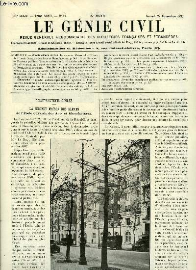 Le génie civil tome XCVII n° 21 - La seconde … | Immagine principale