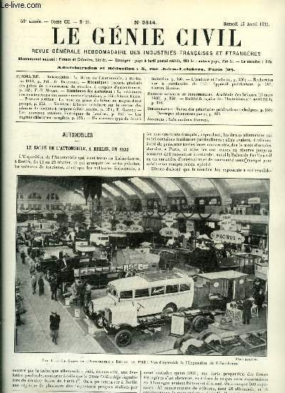 Le génie civil tome CII n° 15 - Le salon … | Immagine principale