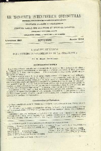 Le moniteur scientifique du docteur Quesneville n� 861 - L'analyse … | Immagine principale