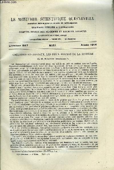 Le moniteur scientifique du docteur Quesneville n� 867 - Colloides … | Immagine principale