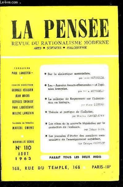 La pens�e - nouvelle s�rie n� 110 - Membre de … | Immagine principale