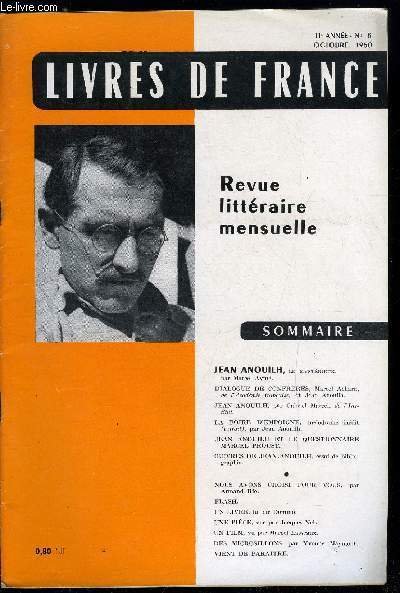 Livres de France n� 8 - Jean Anouilh, le myst�rieux …
