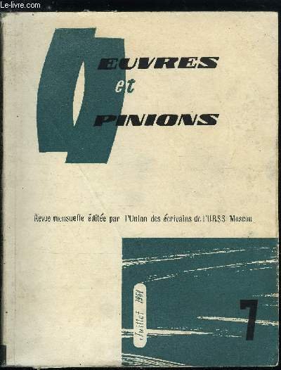 Oeuvres et opinions n� 67 - La soif �tanch�e par Youri Trifonov, Un fils de l'Ukraine par Ol�s Gontchar, La mal�fici�e, si vous saviez, mes beaux messieurs par Tarass Chevtchenko, Ol�s Gontchar devant ses lecteurs par Vladimir Ivanov, Le rire