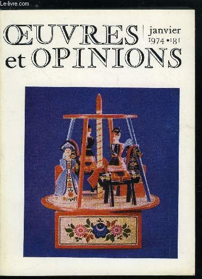 Oeuvres et opinions n� 181 - Destin d'un peuple, destin d'un homme par Grigori Brovman, La racine d'Adam par Piotr Proskourine, Paoustovski par Iouri Smolitch, La pierre brulante par Arcadi Ga�dar, Ce mois d'avril par Marc Galla�, Au lecteur par Mikha�l