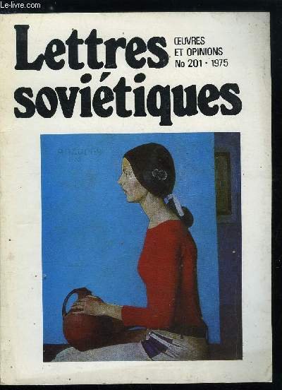 Lettres sovi�tiques, oeuvres et opinions n� 201 - Le dernier … | Immagine principale