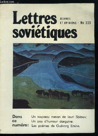 Lettres sovi�tiques, oeuvres et opinions n� 223 - La voix … | Immagine principale