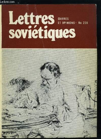 Lettres sovi�tiques, oeuvres et opinions n� 236 - Un songe, … | Immagine principale