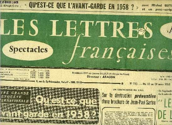 Les Lettres Fran Aises N 713 - Qu'est Ce Que L'avant Garde En 1958 ...