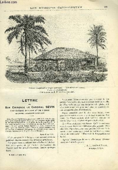 Les missions catholiques n� 2400 - Lettre de son eminence …