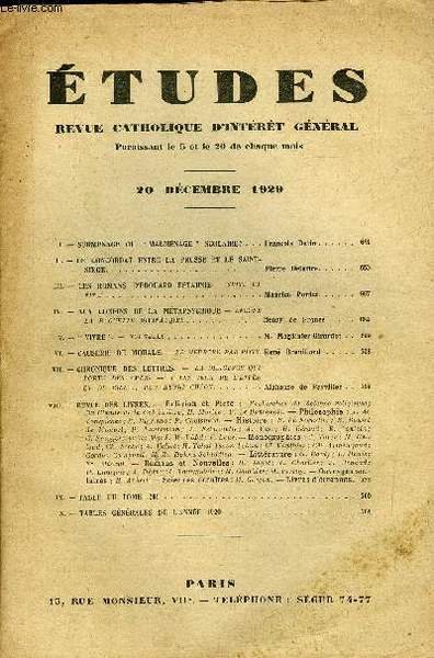 Etudes tome 201 n� 24 - Surmenage ou malmenage scolaire … | Immagine principale