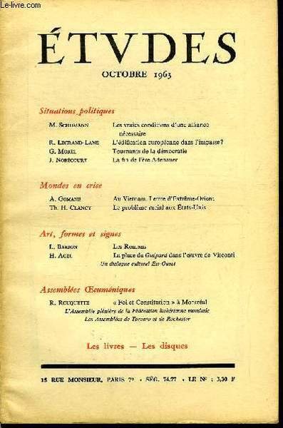 Etudes tome 319 n� 10 - Les vraies conditions d'une …