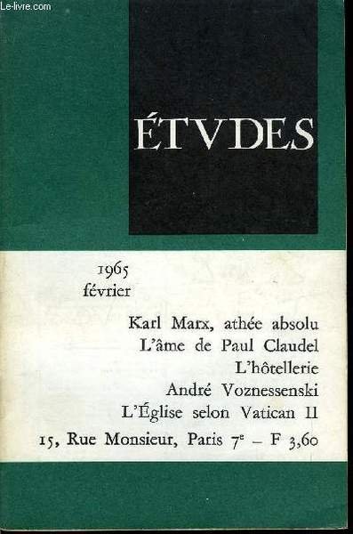 Etudes tome 322 n� 2 - Un ath�e absolu : …