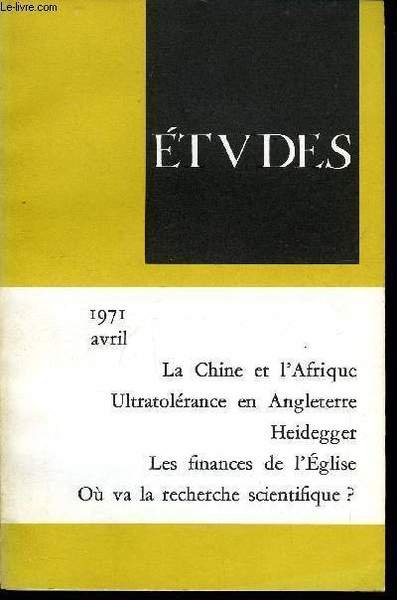 Etudes tome 334 n� 4 - Contre puritanisme et soci�t� …
