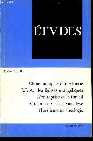 Etudes tome 371 n� 12 - Chine : autopsie d'une …