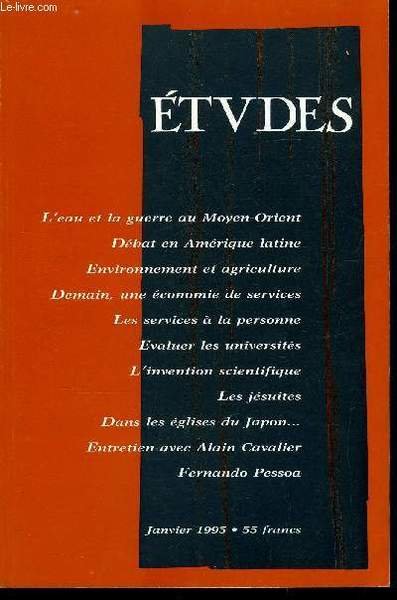 Etudes tome 382 n� 1 - Les guerres de l'eau …