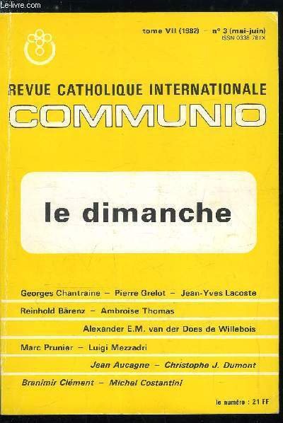 Communio n� 3 - Trois conditions a un huiti�me jour … | Immagine principale