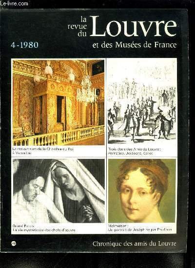 La revue du Louvre et des musées de France n° 4 - Un Osiris alchimique au musée de Chambéry par Suzanne Ratié, Un bronze culturel jaina provenant de l'Inde du Sud par Marguerite Marie Deneck, A propos d'une colonne provenant de Saint Pierre le Moutier
