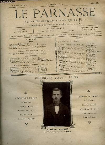 Le parnasse - organe des concours littéraires de Paris - …