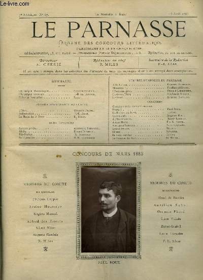 Le parnasse - organe des concours littéraires de Paris - …