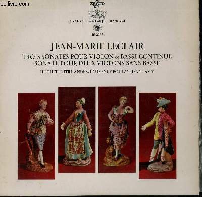 DISQUE VINYLE 33T TROIS SONATES POUR VIOLON ET BASSE CONTINUE …