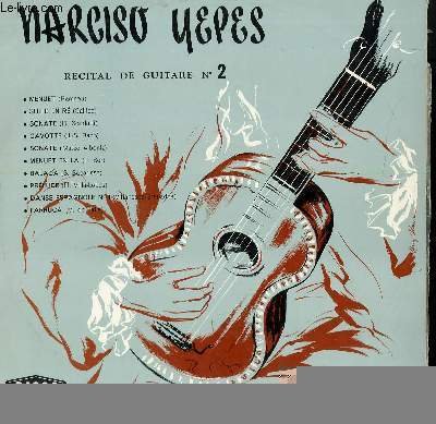 DISQUE VINYLE 33T RECITAL DE GUITARE N�2. MENUET DE RAMEAU …