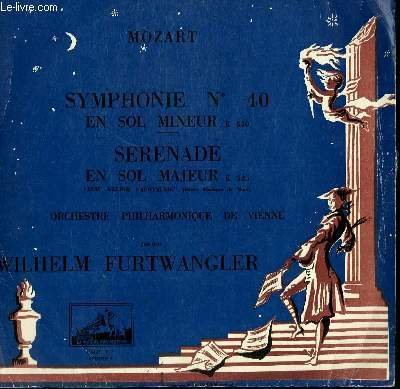 DISQUE VINYLE 33T SYMPHONIE N�40 EN SOL MINEUR, K550 / …