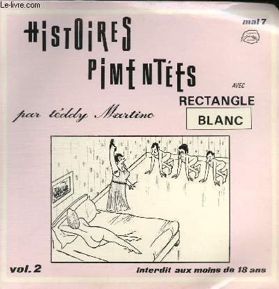 DISQUE VINYLE 33T HISTOIRE PIMENTEES AVEC RECTANGLE BLANC.