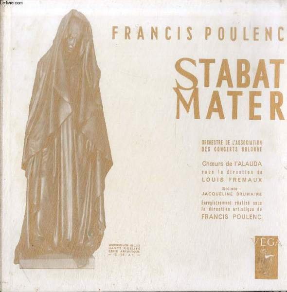 DISQUE VINYLE 33T : STABAT MATER - Orchestre De L'association …