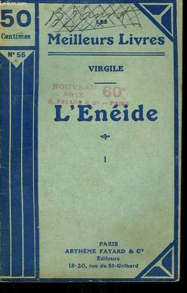 L'ENEIDE. TOME 1. COLLECTION : LES MEILLEURS LIVRES N° 55.