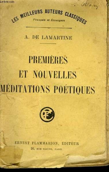 PREMIERES ET NOUVELLES MEDITATIONS POETIQUES.