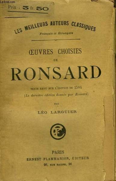 OEUVRES CHOISIES DE RONSARD.
