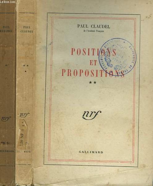 POSITIONS ET PROPOSITIONS. EN 2 TOMES.