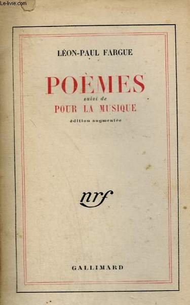 POEMES SUIVI DE POUR LA MUSIQUE.