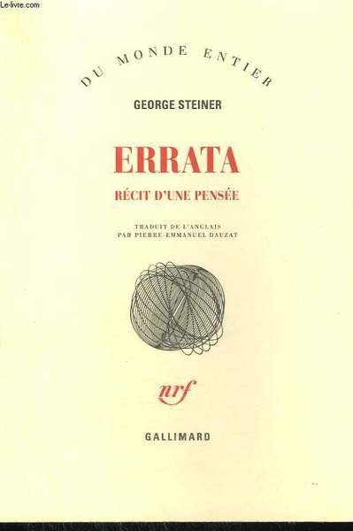 ERRATA. RECIT D'UNE PENSEE.