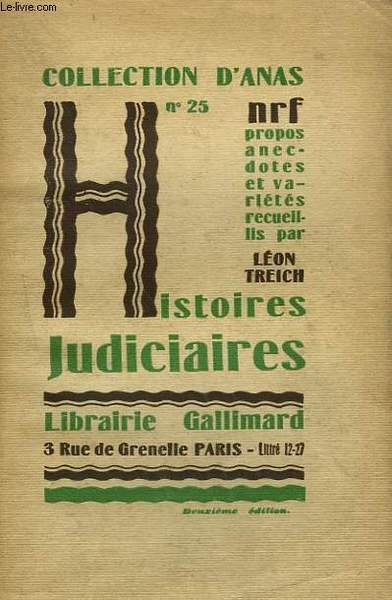 HISTOIRES JUDICIAIRES. COLLECTION D'ANAS N° 25