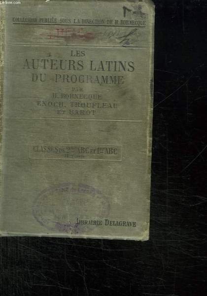 LES AUTEURS LATINS DU PROGRAMME. II POESIE SAUF L ENEIDE.