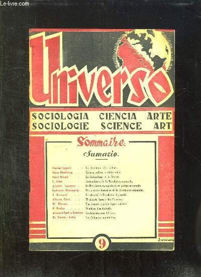 UNIVERSO N° 9. TEXTE EN ESPAGNOL ET EN FRANCAIS. SOMMAIRE: …