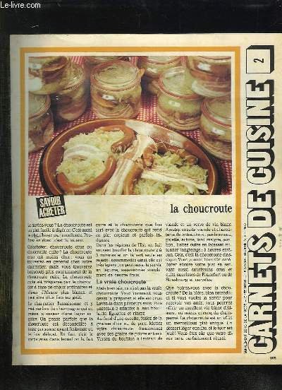 LOT DE 10 SUPPLEMENTS CARNETS DE CUISINE. LA CHOUCROUTE, L … | Immagine principale