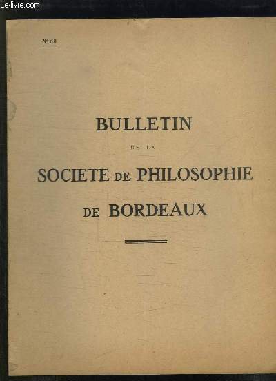 BULLETIN DE LA SOCIETE DE PHILOSOPHIE DE BORDEAUX N° 60.LA …